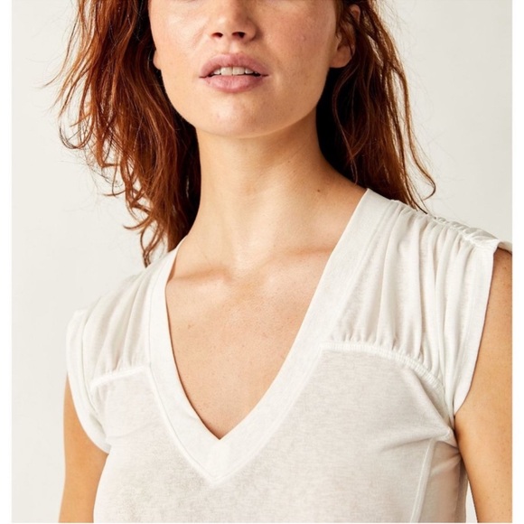 NWOT Free People Movement True North White Short Sleeve T-Shirt Size Medium - Picture 5 of 9